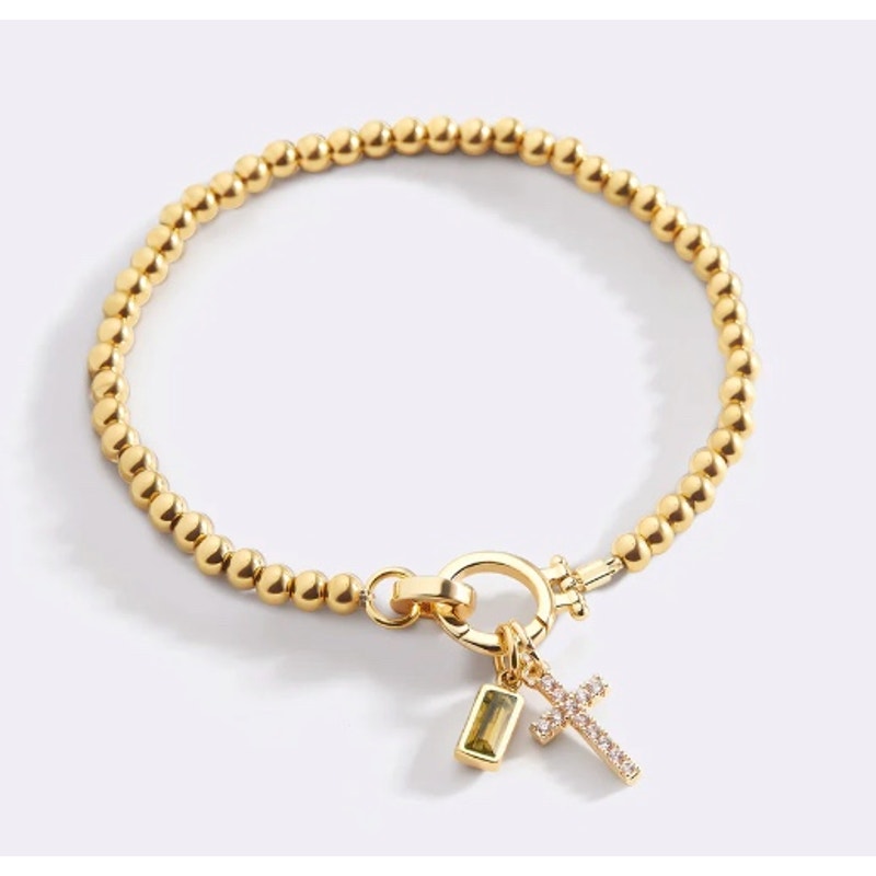 Retail $80 Mint & Lilly Cross Charm Birthstone Bracelet*Citrine November